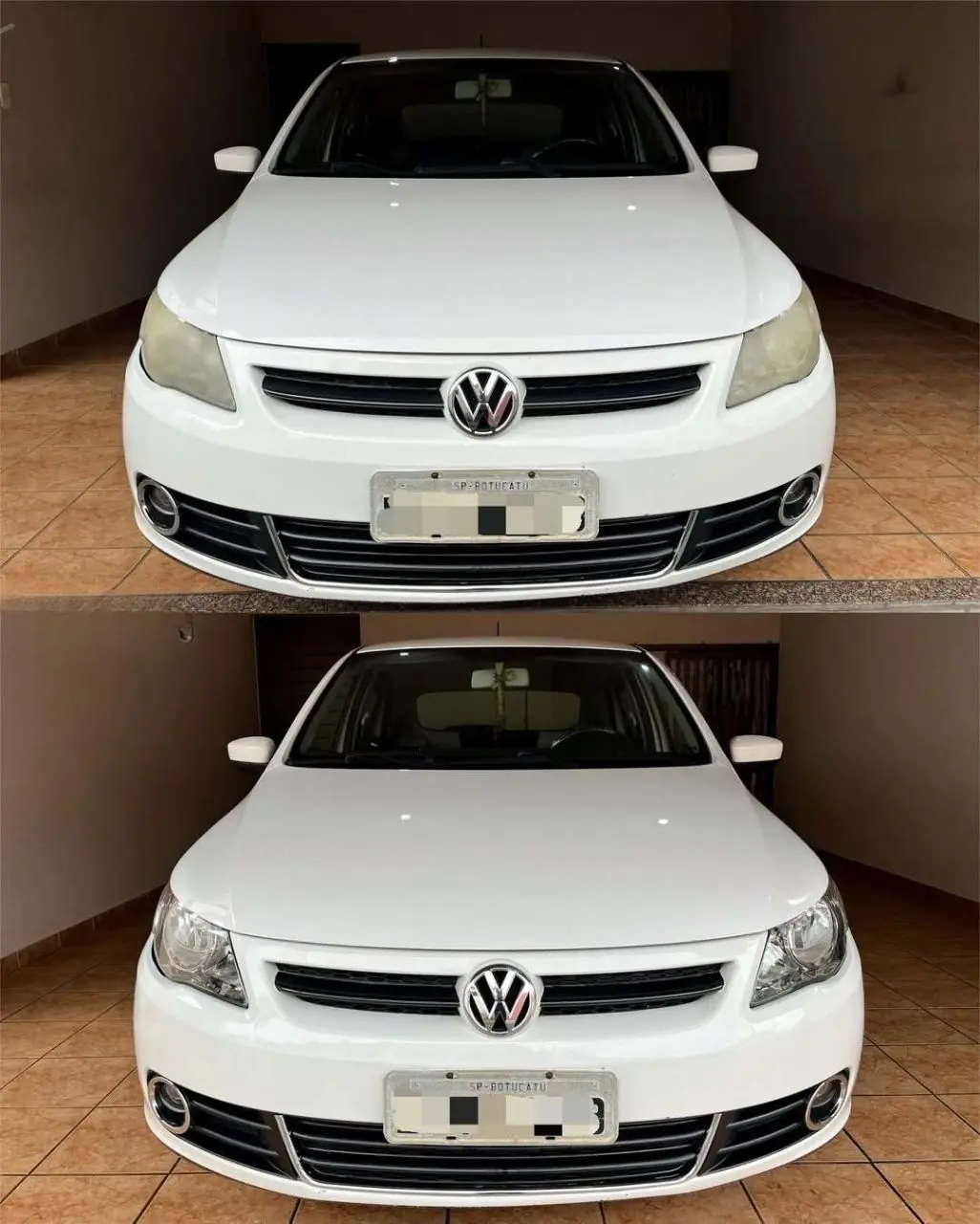 Restored headlight close-up